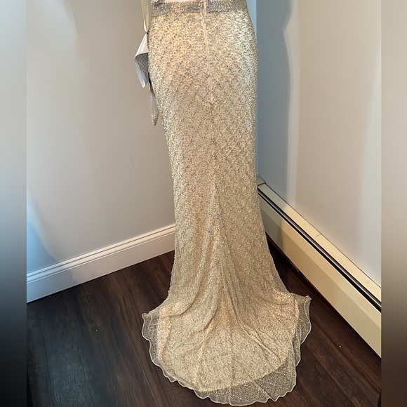 Mac Duggal 5374 Lattice Beadwork Strappy Back Dress 6 - Picture 7 of 9